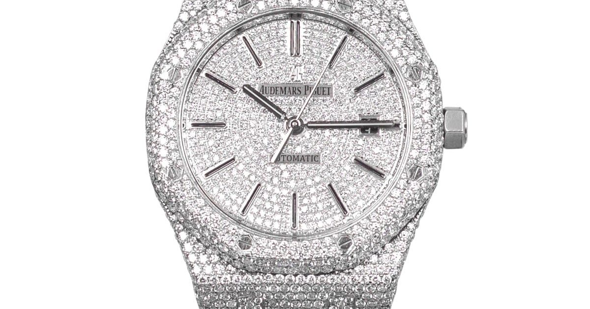 Luxury Audemars Piguet Royal Oak Iced Out Watch: Shine with Aftermarket Diamond Enhancements