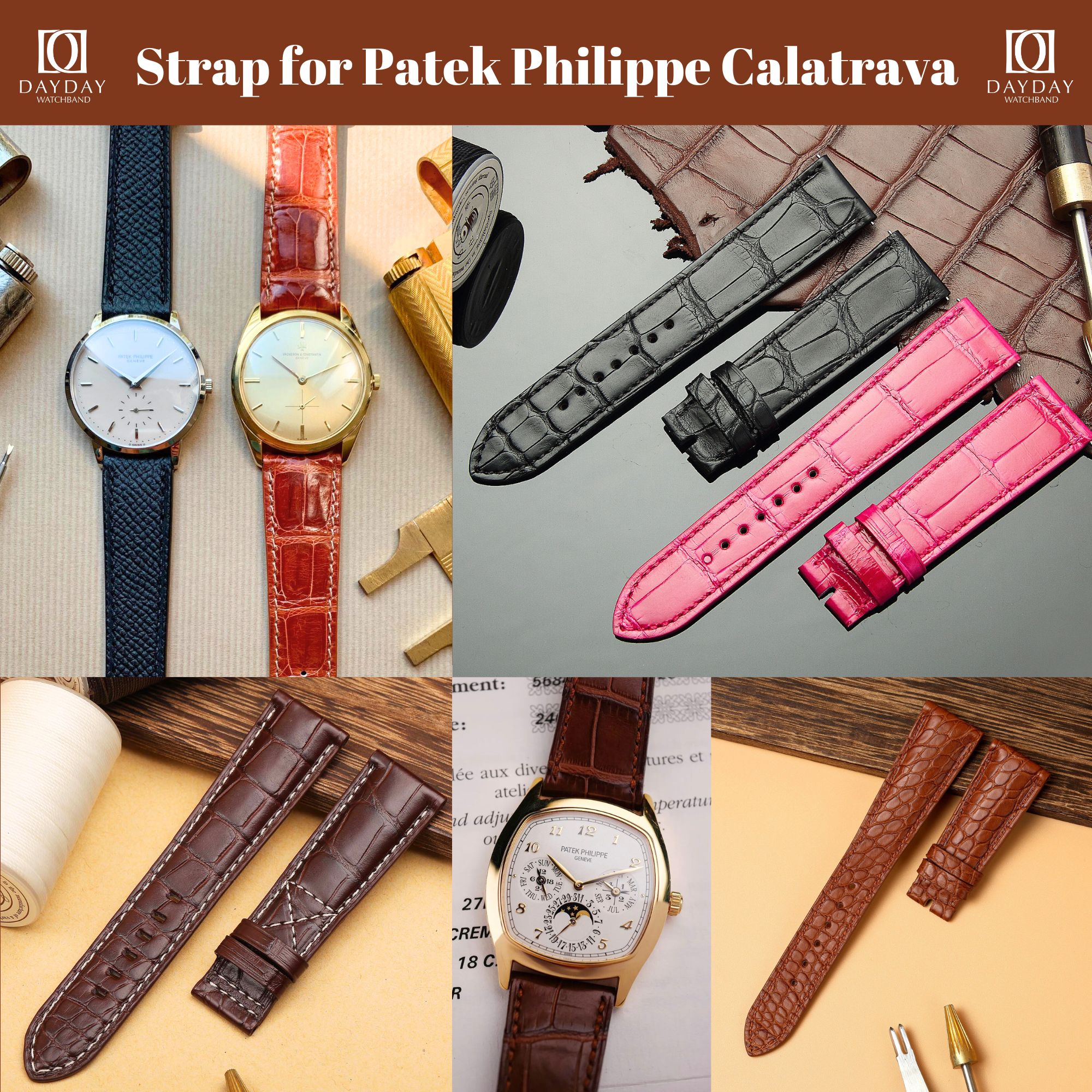 Shop Authentic Patek Philippe Leather Straps for Nautilus & Calatrava Watches