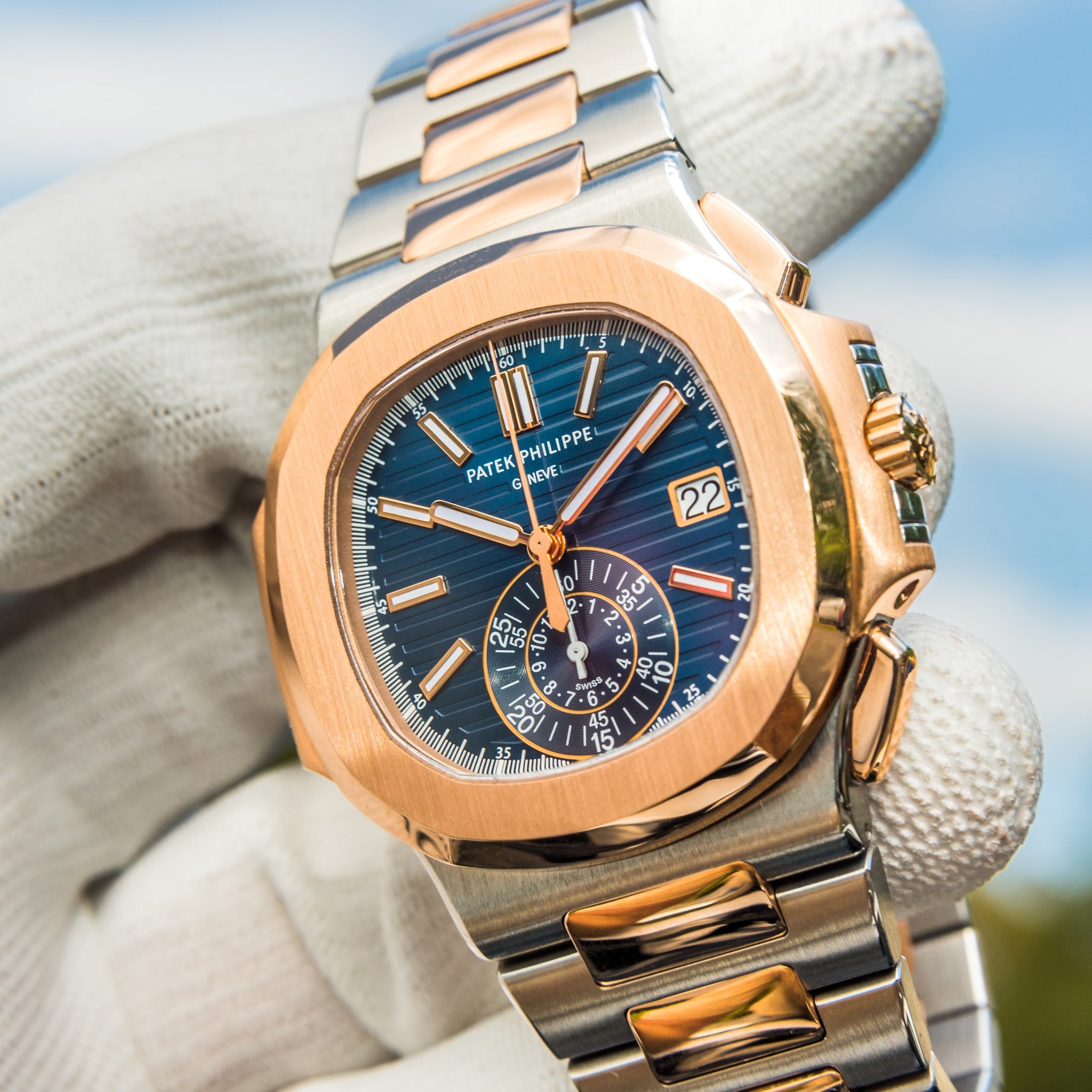 Buy Patek Philippe 5980/1AR-001 – Luxury Nautilus Chronograph in Rose Gold & Steel