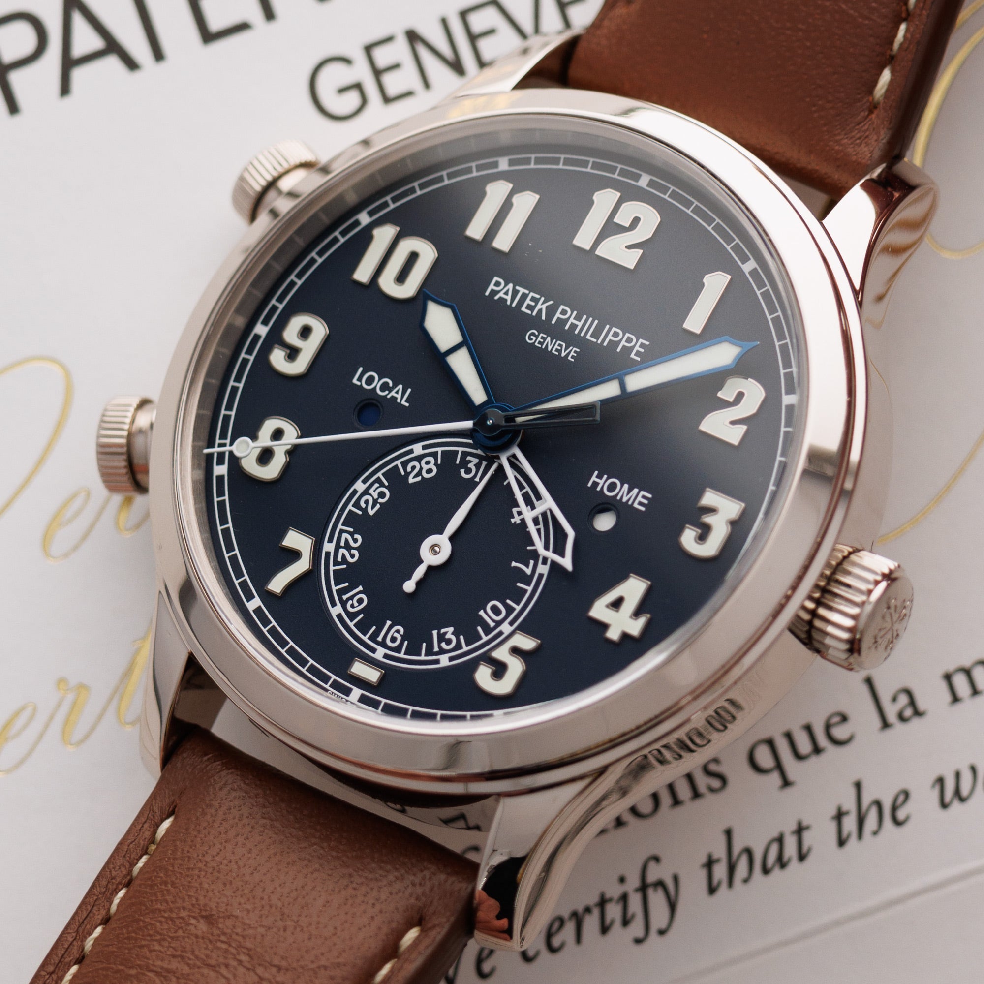 Explore the Patek Philippe 5524G: A Masterpiece in White Gold and Vintage Brown Leather