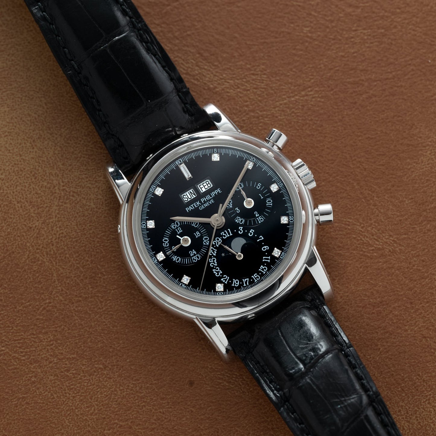 Patek Philippe Black Diamond Watch: Elegant Timepiece with Perpetual Calendar